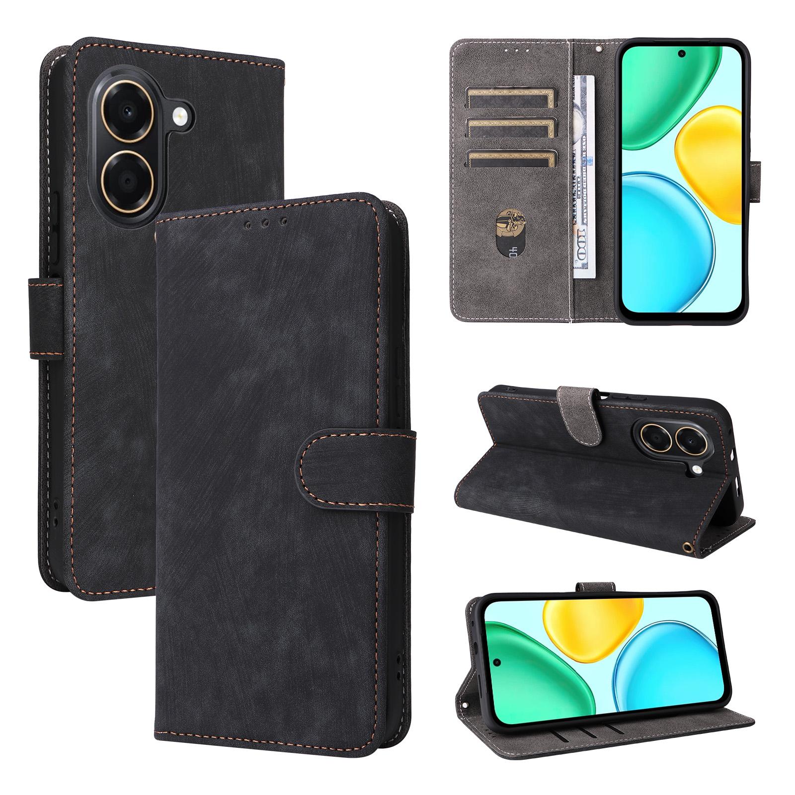 Flip Cover Compatible for Honor X7e 4G PU Leather Full-Body Protection with [RFID Blocking] for Honor X7e 4G чёрный