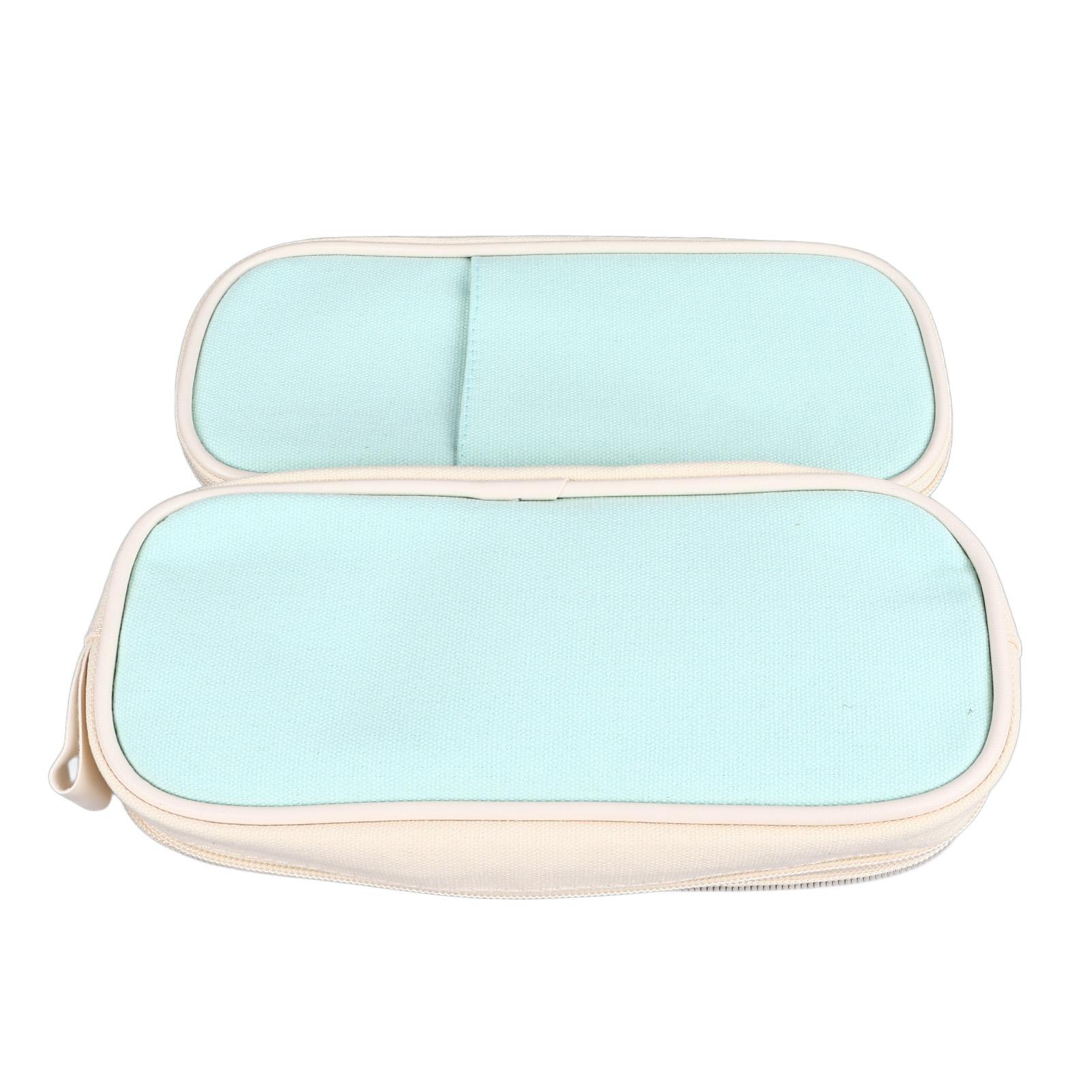 Large Capacity Pencil Case Cute Simple Style Multi Compartments Canvas Pencil Pouch for School Office College
