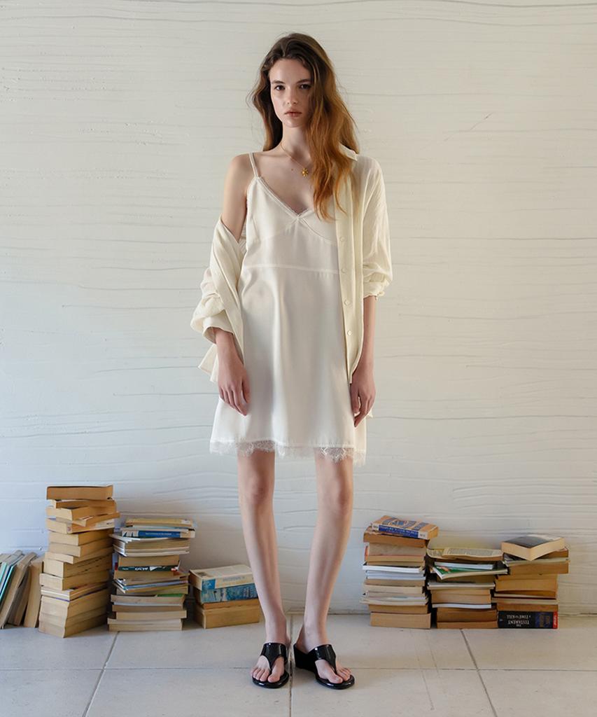 Odes Linden Silk Lace Dress (Ivory)