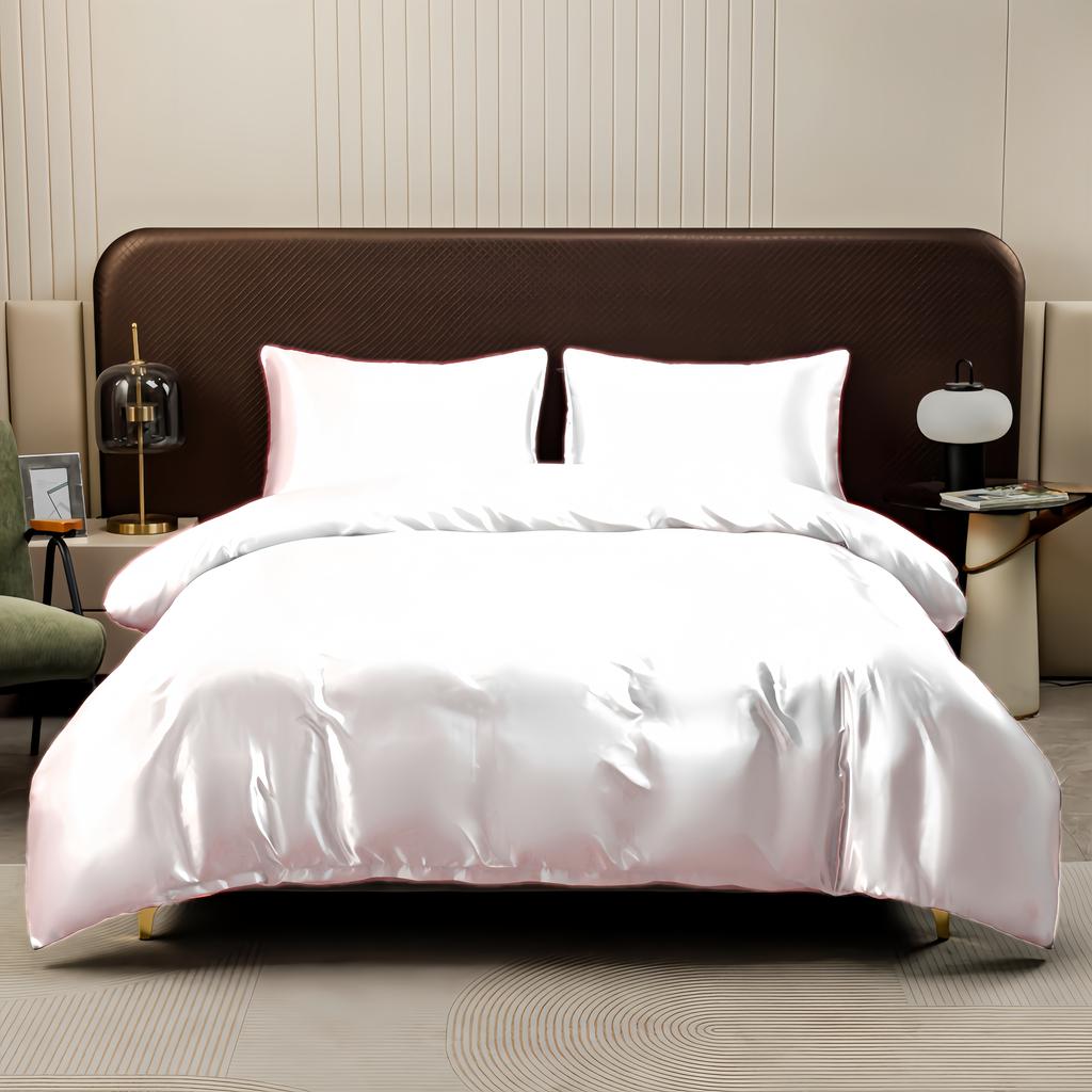 Kuup Satin Surface Duvet Cover Colored Bedding Set Queen Size Quilt Cover High Quality Skin-Friendly Fabric Bedding No Sheet