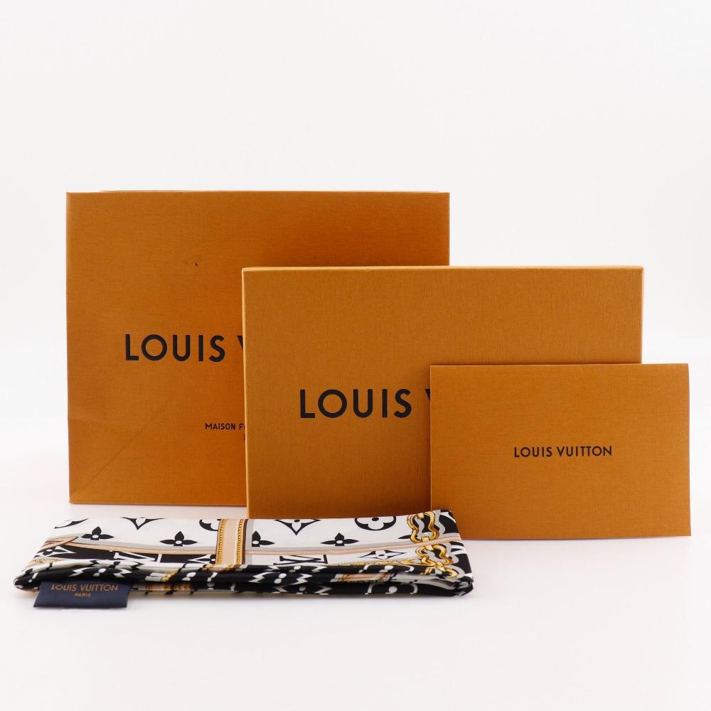 Louis Vuitton Bando Monogram Schal M78656 Confidential weiß/gold Seide Damen Gebraucht