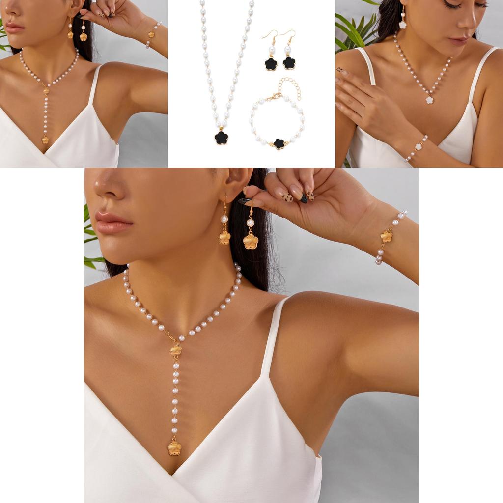 Flower Style Jewelry Set With Alloy Pendant For Women