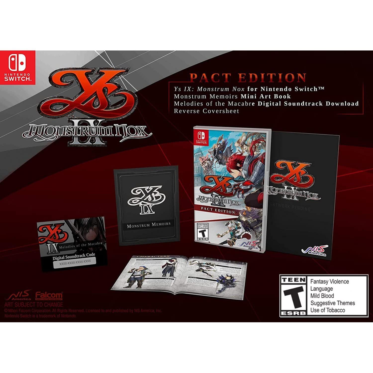 Ys IX Monstrum Nox Издание Pact для Nintendo Switch Параллельный импорт