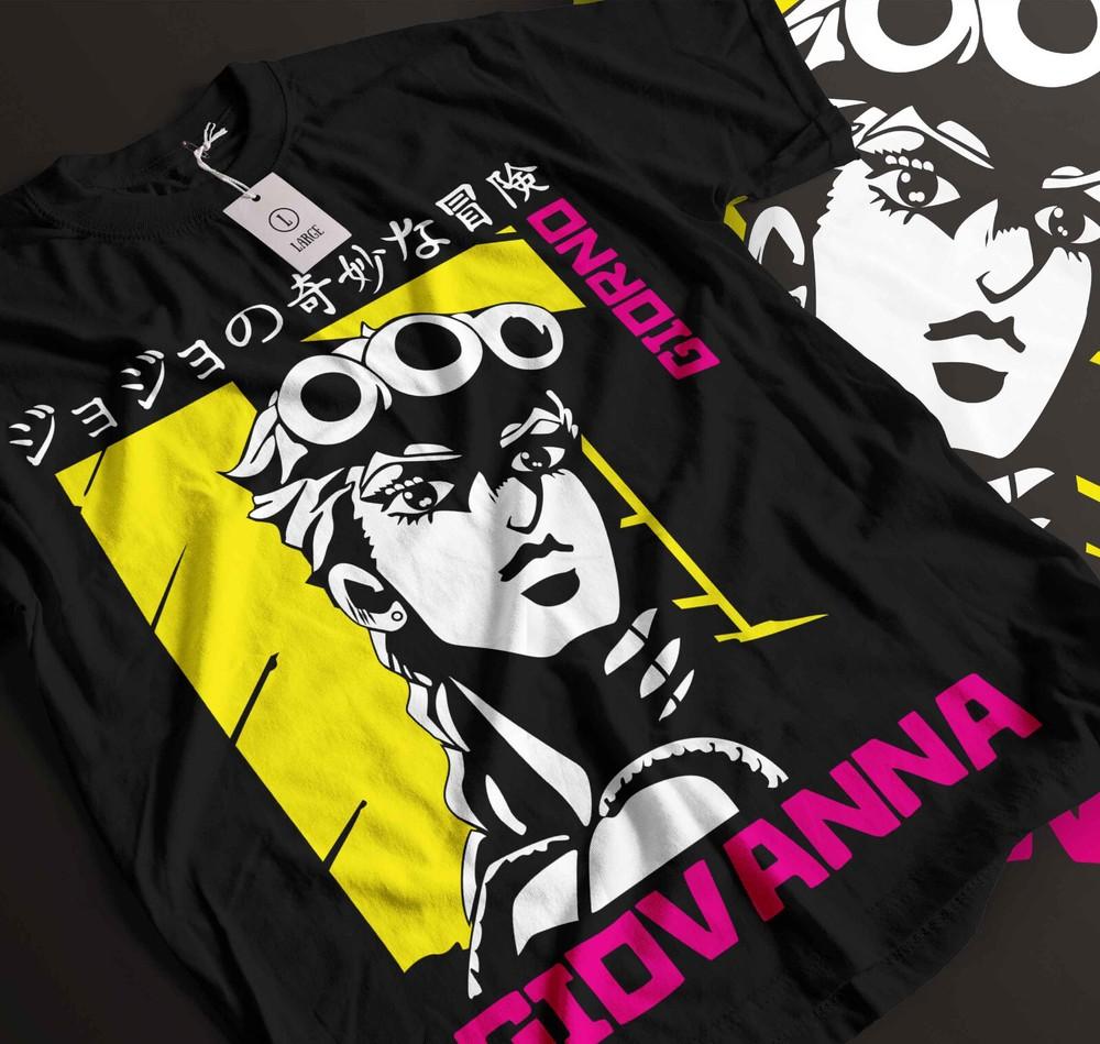

Giorno Giovanna T-Shirt JoJo s Bizarre T-Shirt Anime Shirt,Manga Graphic Tee 214 M