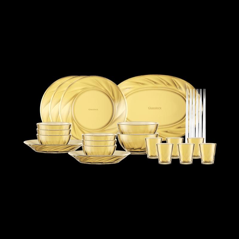 GLASSLOCK 26-Piece Glass Dining Set
