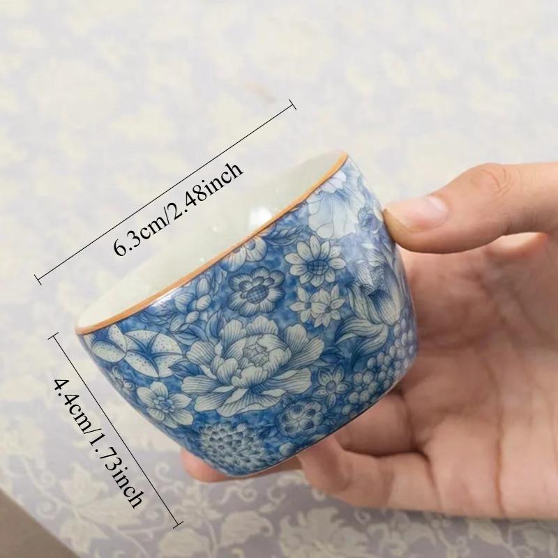 

Blue and White Porcelain Kung Fu Teaset Household Tea Maker High End Chinese Style Tea Cup Lid Chinese Three Talent Tea Bowl