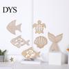 Boho Home Wall Art Ocean Style Decor, Coastal Hanging Pendant for Lake House Bathroom Minimalist Accents Bedroom, Natural Wooden Sign Sculpture