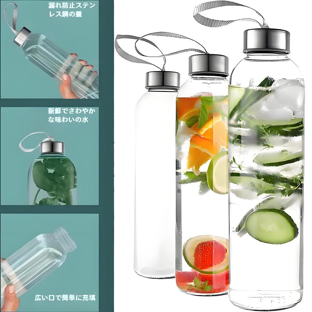 MYEEDA Water Bottle, 500ml, Made of Food-Contact Resin, Easy to Clean, MyBotto Plastic Clear Bottle, Stylish, Lightweight, Slim, Transparent,