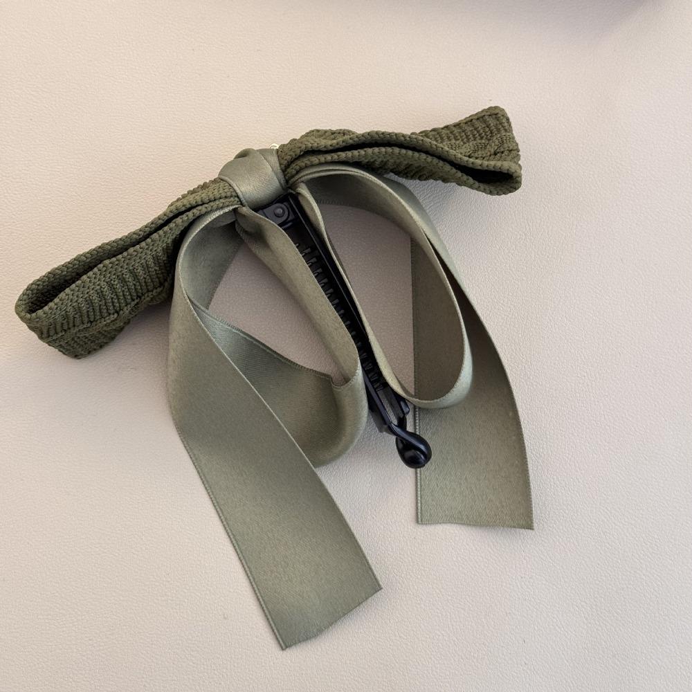 Large Size Bowknot Ribbon Hair Clip Fabric Hairpin Creative Vertical Clip  Female