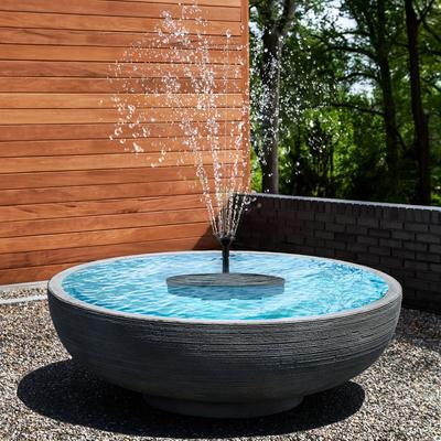Runder Solarbrunnen für den Außenbereich, Vogelbad, Brunnen, schwimmender Wasserspiel, Brunnenpumpe