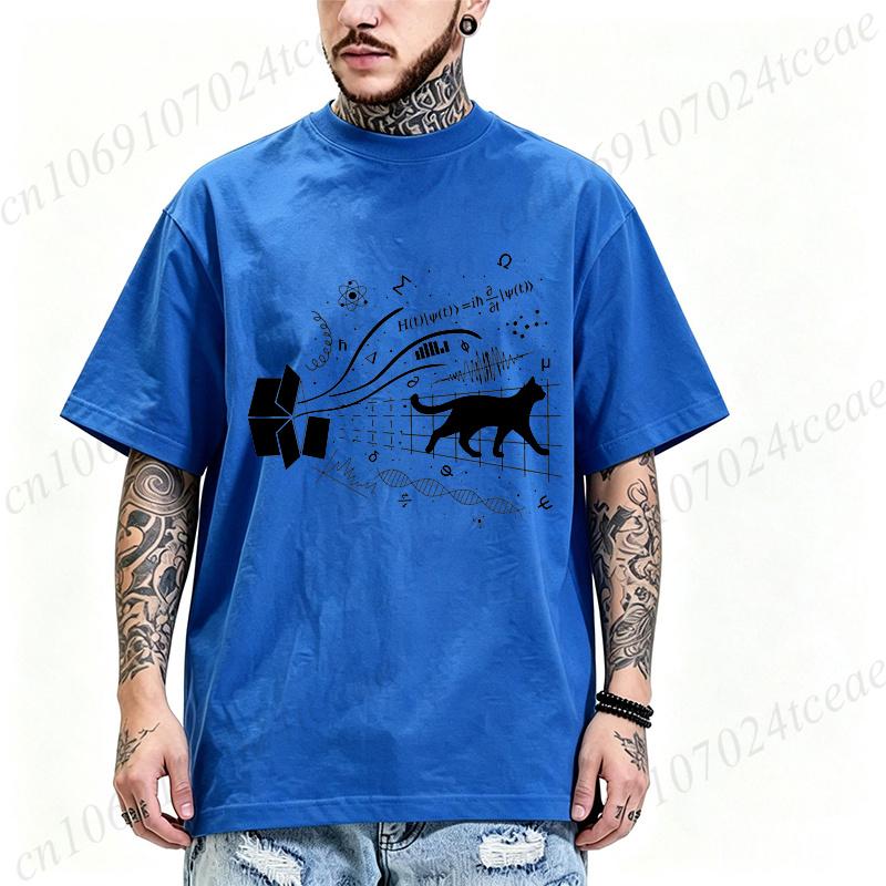 Quantum Physics Art For Science Lovers Graphic T Shirt Unisex Oversized Loose Short Sleeve Tees Cat Physics Science Geek Tshirts