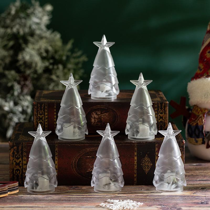 LED Electronic Candle Light Christmas Tree Decorations KTV Party Atmosphere Crystal Nightlight Tabletop Decoration
