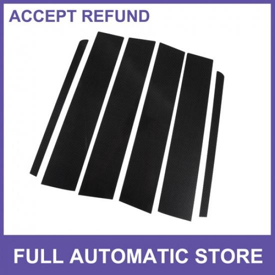 6Pcs Car Pillar Window Trim Cover for Ford Explorer 11-19 Black Carbon Fiber