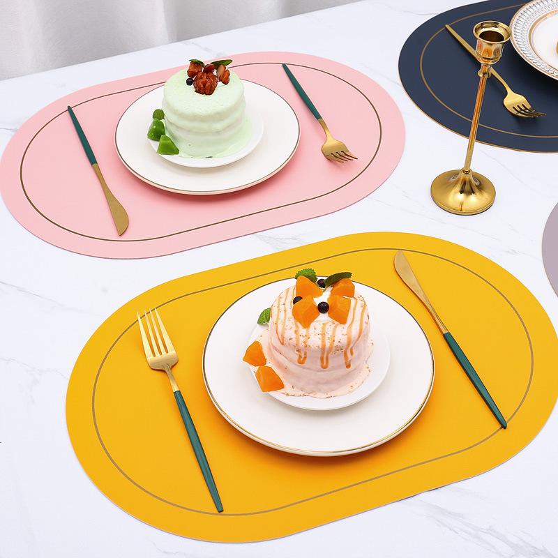 Double-Sided Placemats Nordic Style Kitchen Dining Decor Waterproof Stain-Resistant Place Mats Tableware Pad