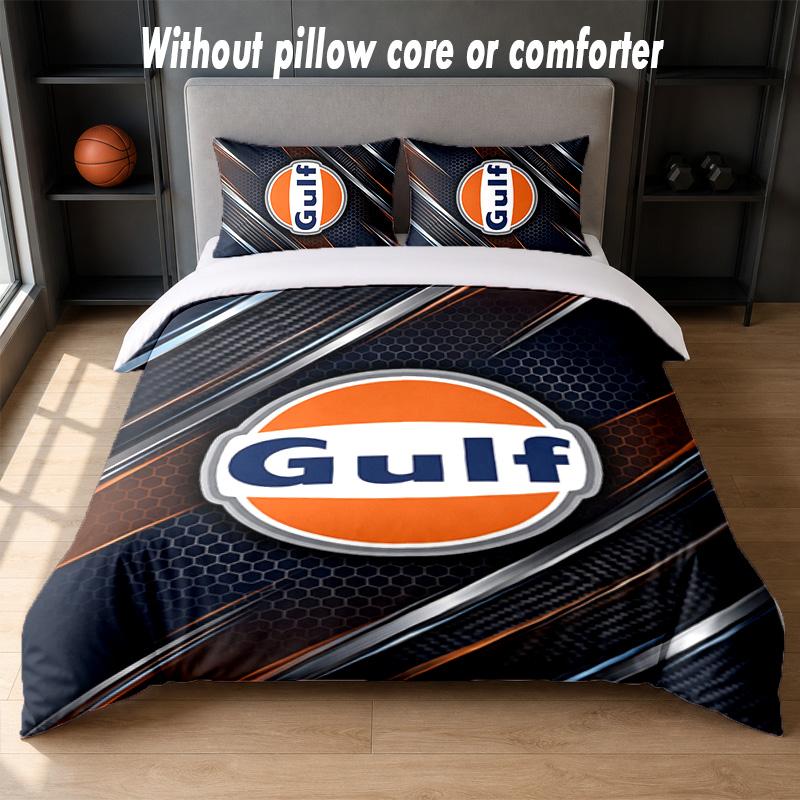 Gulf Design Bed Bedding Set 1 Duvet Cover + 2 Pillowcases Soft Breathable Household Bed Linens