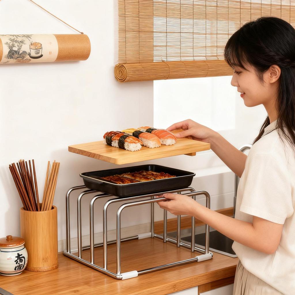 Cutting Board Holder Stand Rustproof Slim Organizer Chopping Board Stand For Offices Books Files Cookware Pans Home Indoor