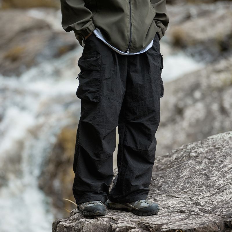Vintage Baggy Hiking Cargo Pants Men Waterproof Casual Sport Jogging Sping Summer Parachute Pants Outdoor Wide Leg Trousers