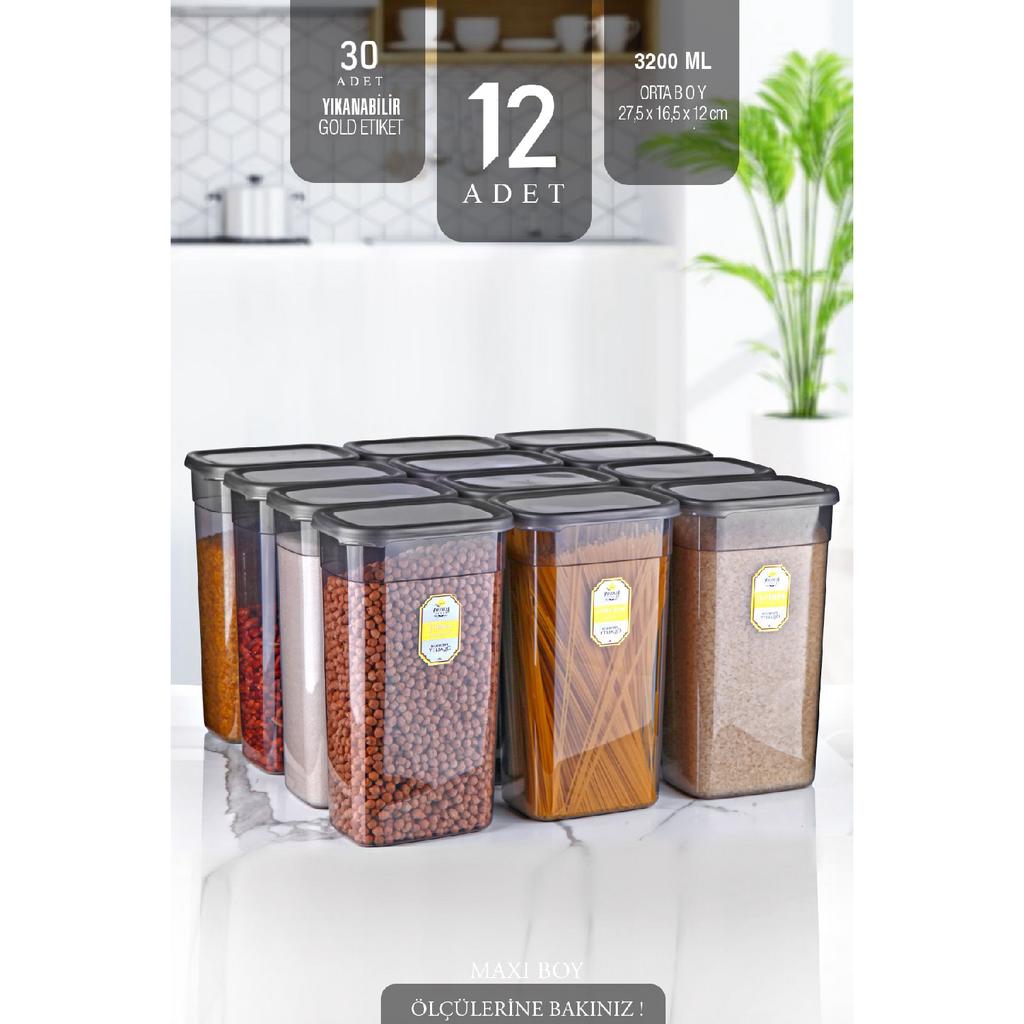 Satın alın Gold Labeled 12 Pieces Jumbo Size Moly Rectangular Storage ...