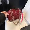Raute Kettenhandtasche Damen Frühling und Sommer neu beliebt Schulter Umhängetasche hochwertig kleine quadratische Tasche