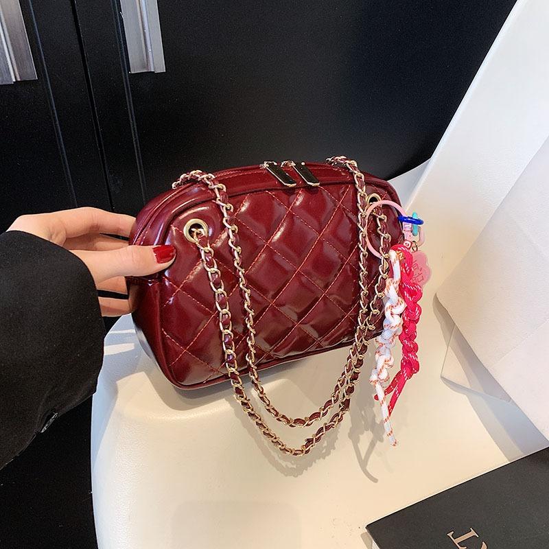 Raute Kettenhandtasche Damen Frühling und Sommer neu beliebt Schulter Umhängetasche hochwertig kleine quadratische Tasche