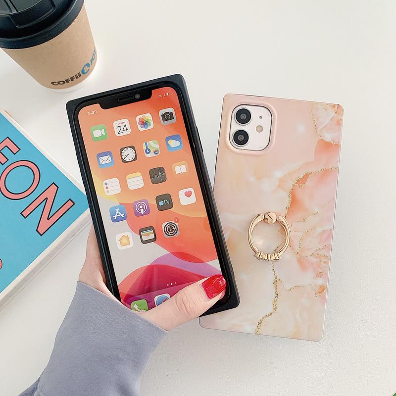Buy New Square Marble Case With Ring Holder For Iphone 12 11 Pro Max X Xr Xs 8 7 Plus Soft Imd Matte Phone Case At Affordable Prices Free Shipping Real Reviews With Photos Joom