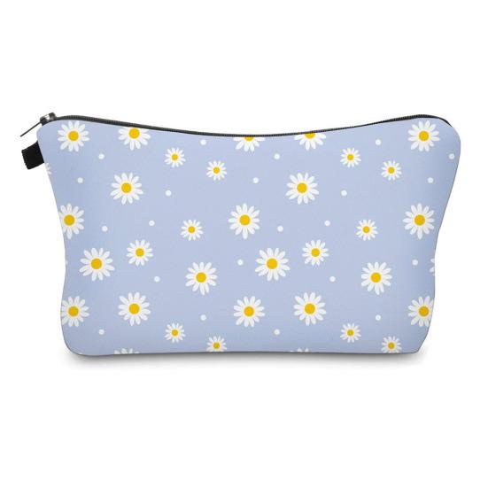 Cosmetic Bag Portable with Zipper Large Capacity Bag Floral Print Compact Travel Makeup Organizer for Cosmetics And Small