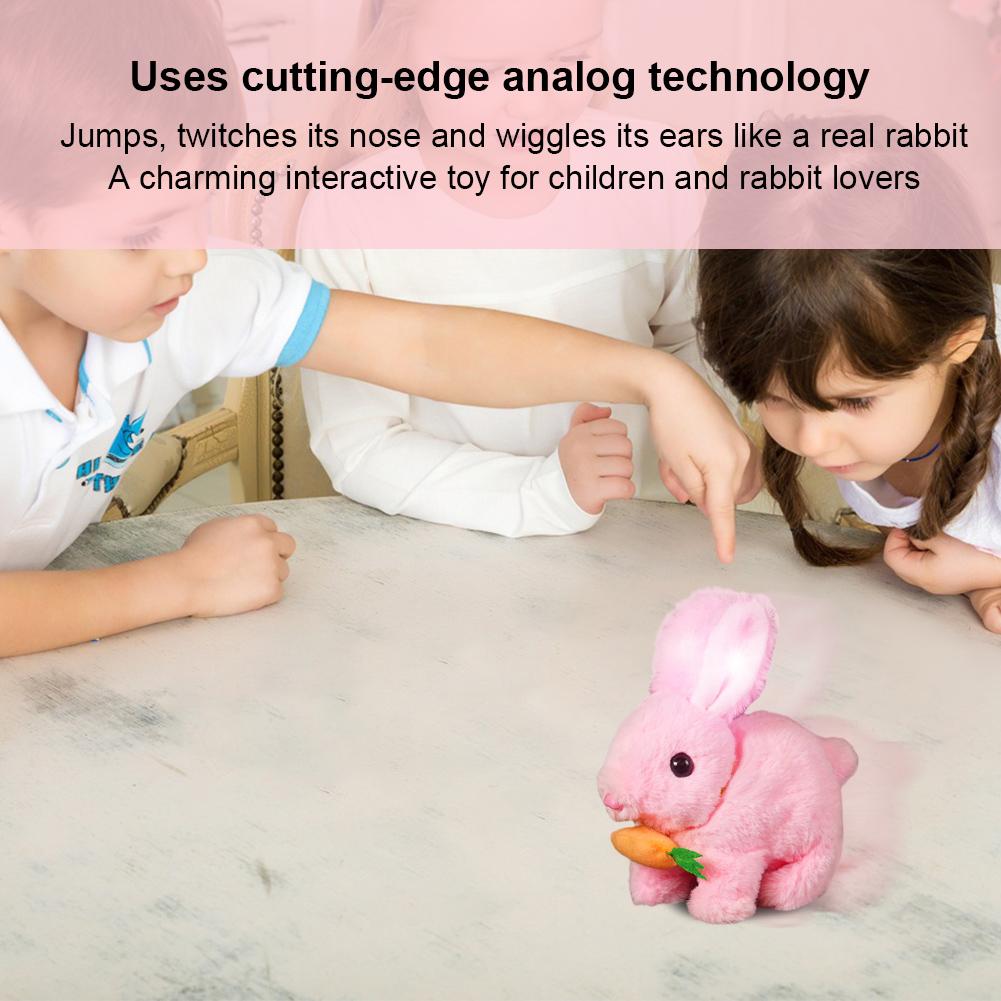 Interactive Electronic Pet with Carrot Plush Bunny Toy Electronic Pet Rabbit Toy Gifts for Toddlers 3 4 5 6