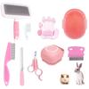 Stainless Steel Silicone Dog Grooming Brush & Bath Mitt for Hair Removal and Shedding Safe for Dogs