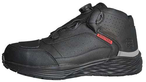 Safety work boots, Route 66, ankle guard, dial closure, slip-resistant sole, vintage color, 66-46 BLACK, 28.0cm