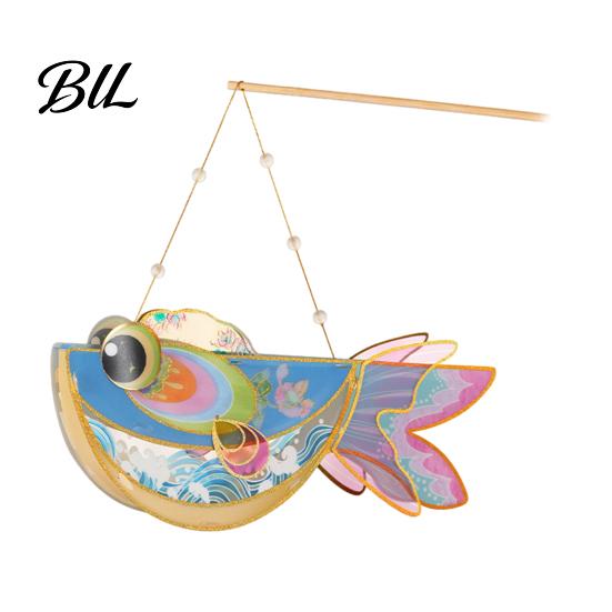 Decorative Fish Lamp DIY Lantern Kit, Chinese Style Handheld Light Up with Festive Atmosphere Lighting Handle, Traditional Mid-Autumn Spring Festival