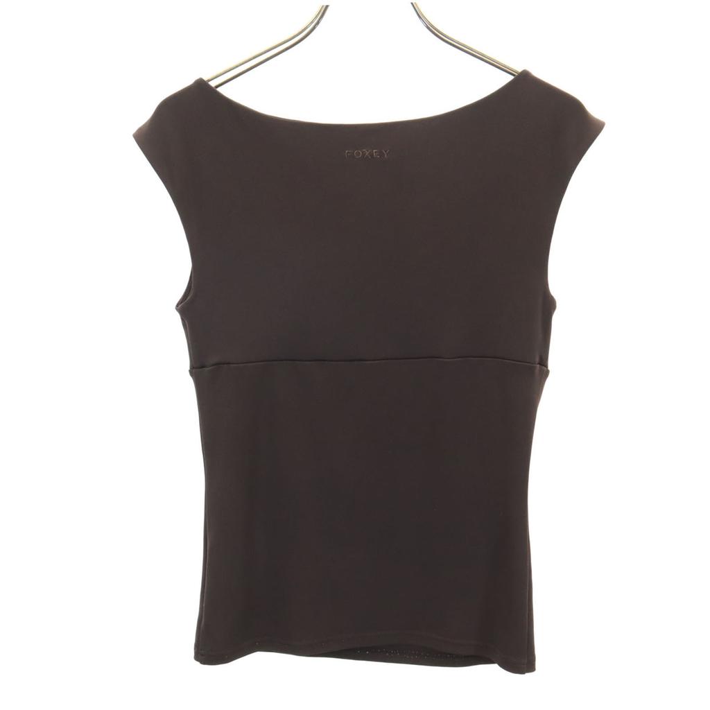 FOXEY NEW YORK Made In Japan No Sleeve Cut Brown Women Used