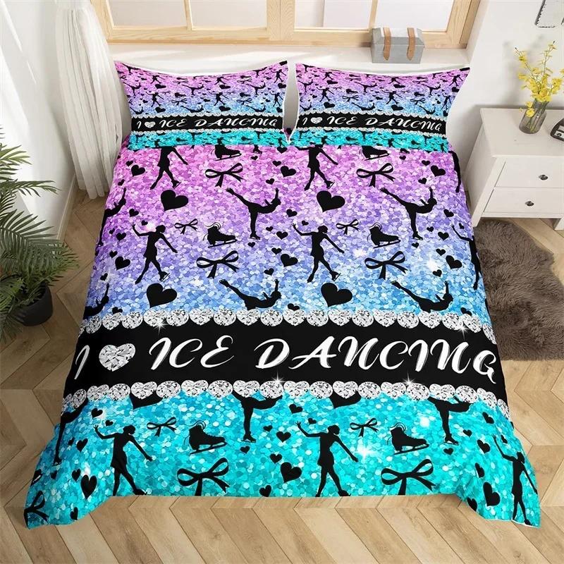 Gymnastik Sport Dynetrekksett Regnbue Akvarell Tie Dye Queen Sengetøysett Mikrofiber Cheerleading Dynetrekk For Yogaelsker