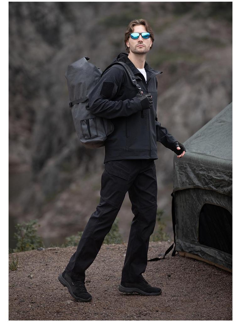 Free Soldier Men's Tactical Cargo Pants: Stretch, Plaid, Multi-Pocket, Wear-Resistant Outdoor Wear