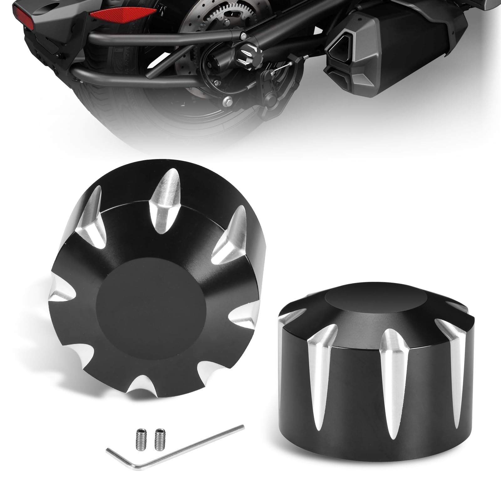 

Hutexico Black Rear Axle Nut Cover Cap for Am Spyder F3 Aluminum CNC Rear Axle чёрный