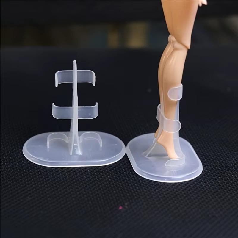 30pcs Transparent PVC Doll Stand Display Stands Movable Leg Clip for Collectible Figures Plastic Puppet Support Stand Home Decor