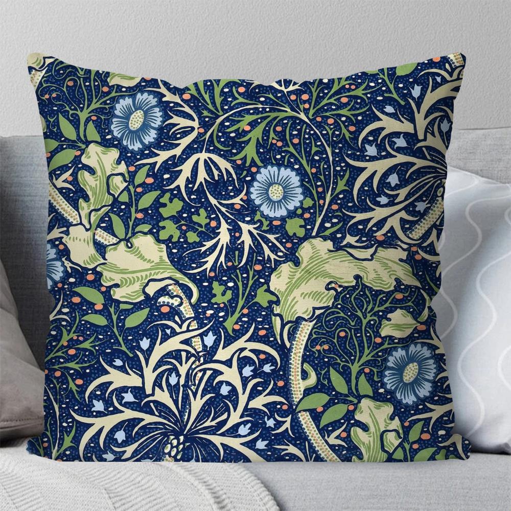 

1pc William Morris Floral Patterns Pillow Case Square Pillow Bedroom Sofa Leisure ComfortCar Living Room Home Decoration 40X40 16x16Inch