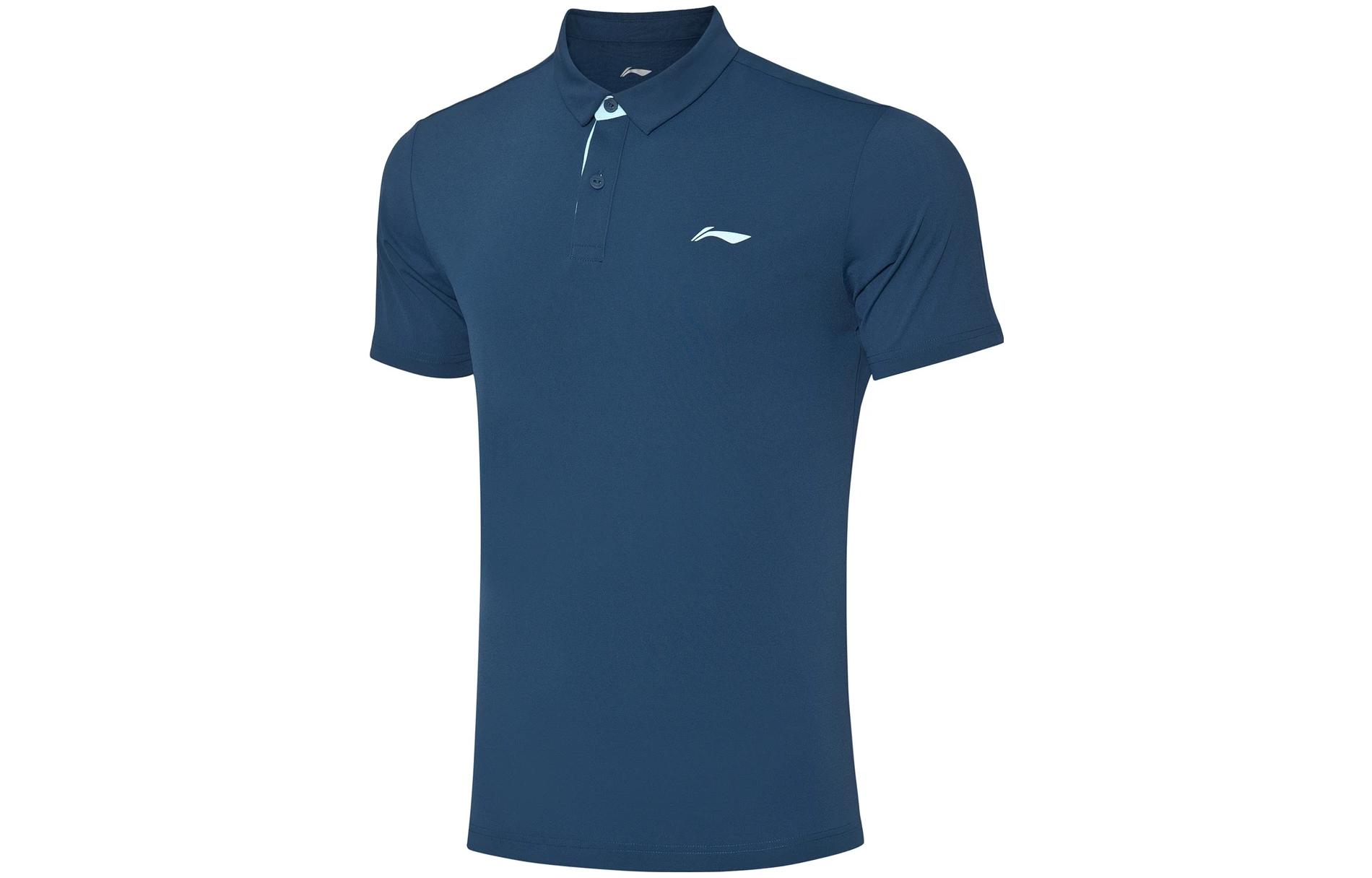 Li Ning Fitness Series Polo Shirt Men s Deep Water Duck Blue APLT123-3 M