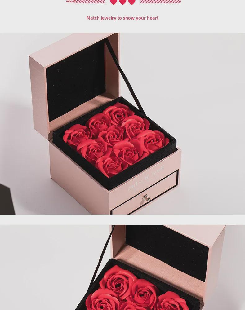 Coffret cadeau Saint-Valentin 520 roses avec collier et bracelet pour petite amie