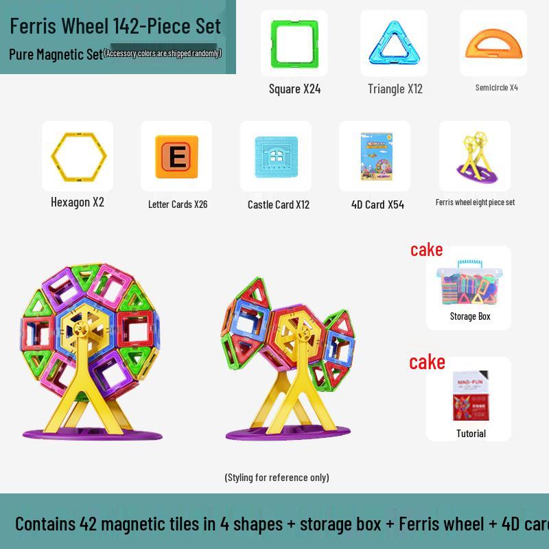 Large Magnetic Tiles Building Blocks Set for Kids - DIY Educational Toy
