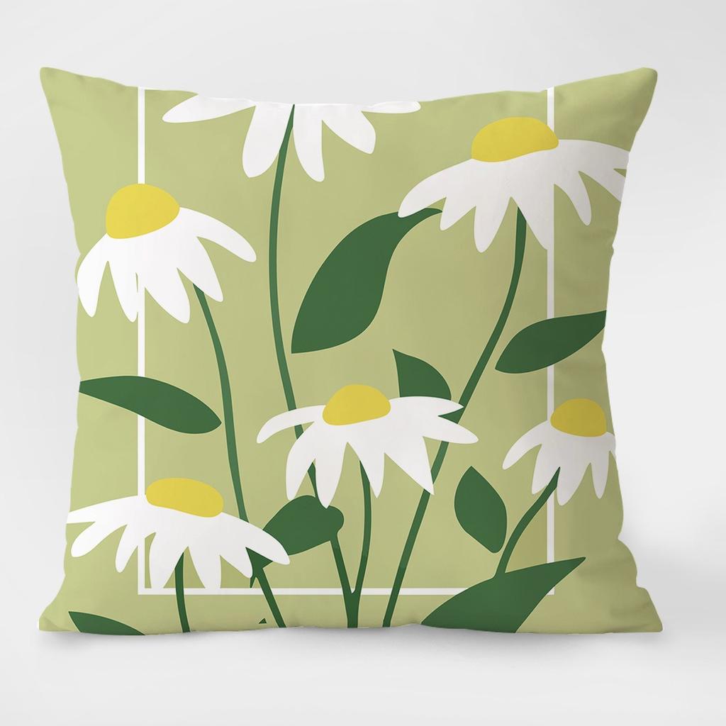 Spring Pastoral Light Luxury Pattern Decorative Pillowcase Living Room Bedroom Square Cushion Pillowcase