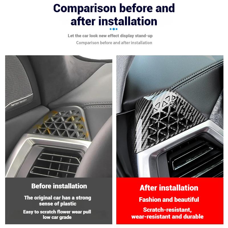 För BMW X5 X6 X7 G05 G06 G07 2025-2025ABS Bil Instrumentbräda Sidoluftutblås Vent Dekorativ Ram Täckdekal Interiörtillbehör