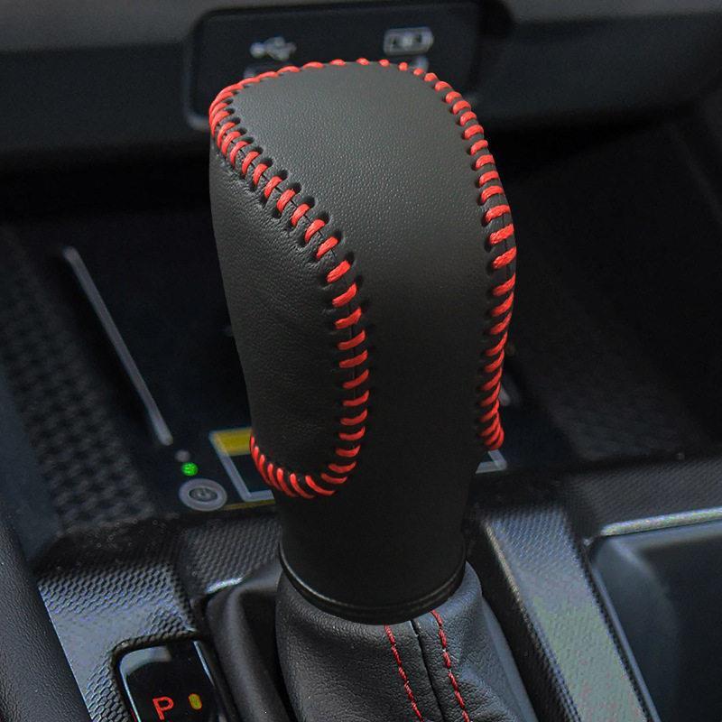 Kompatibel mit 07-26 Honda CRV/Civic Echtleder Schalthebelknaufabdeckung für Automatikgetriebe.