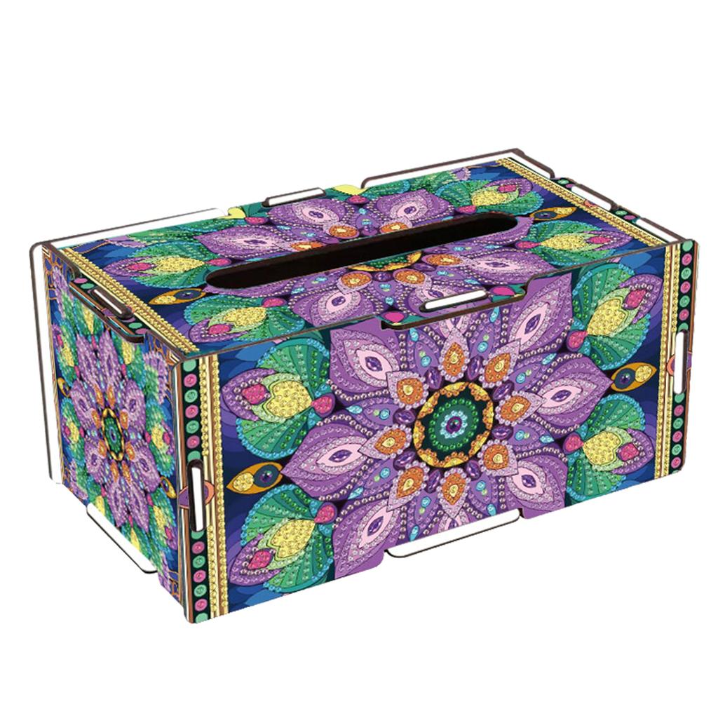 Wooden 5D Diamond Painting Tissue Holder 5D DIY Diamond Handmade Tissue Holder DIY Diamond Tissue Box for Living Room Decor
