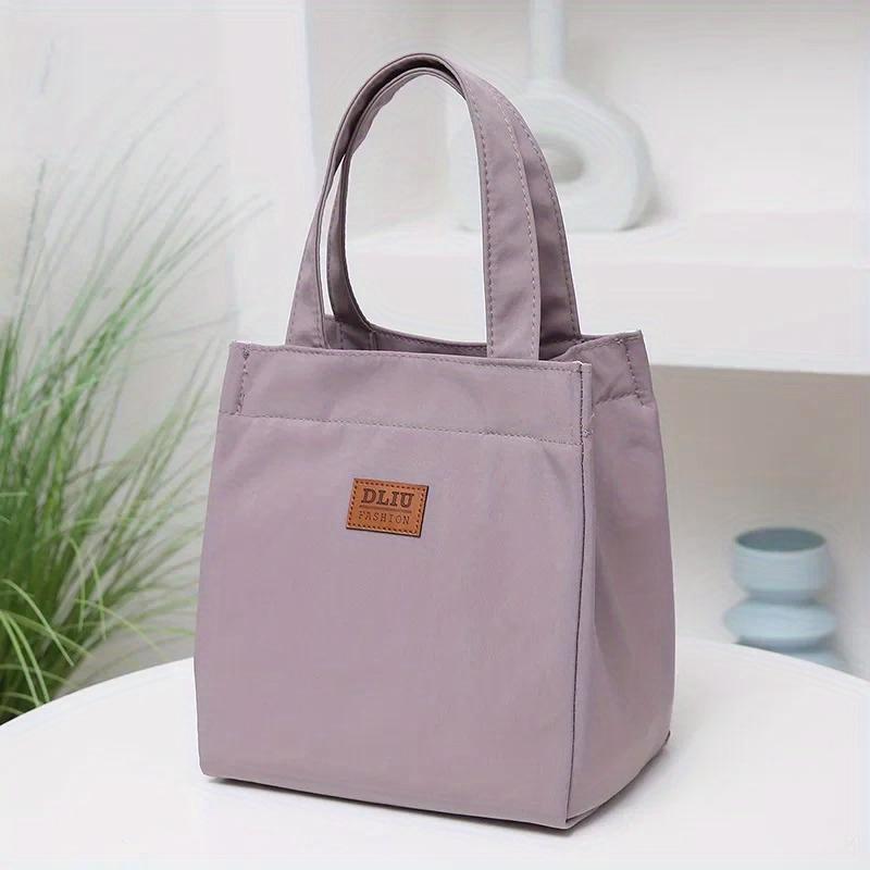 

Большая вместительная сумка для ланча с изоляцией из алюминиевой фольги для работы, простая и практичная сумка с верхней ручкой, изолированная сумка для ланча для пикника фиолетовый