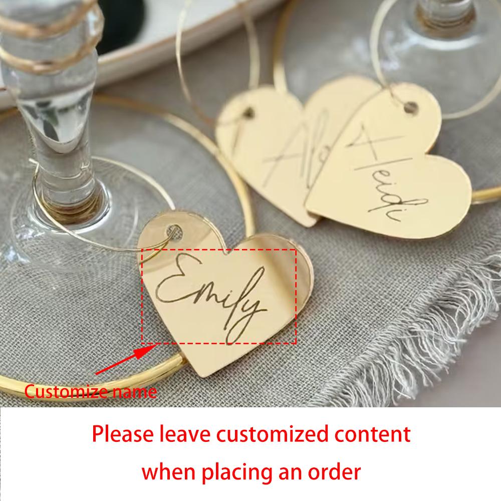 

Custom 5Pcs Acrylic Wine Glass Name Tags Wedding Favor Guest Place Cards Drink Charms Glasses Bridal Shower Drink Identifier 5pcs 5cm