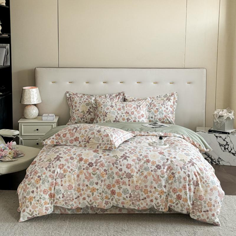 3 Piece Egyptian Cotton Bedding Set with 1 Duvet Cover and 2 Pillowcases Printed Soft Breathable Skin Friendly Comfortable