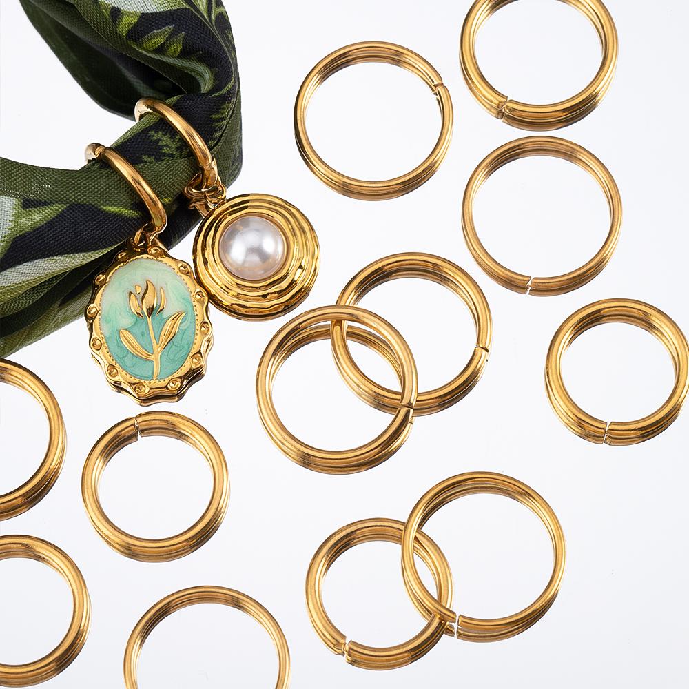 4pcs 10pcs NO Fade Stainless Steel PVD Big Hole Open Jump Rings Width 16 to 20mm Split Rings Connectors Hairband Jewelry Finding