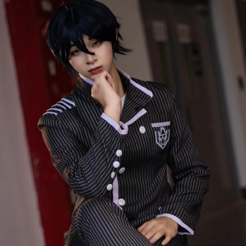 Anime Danganronpa V3 Saihara Shuichi Chapeau d'uniforme de détective Costume Cosplay Ensemble Complet Tenue de Fête d'Halloween