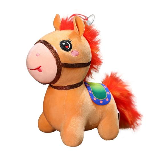 Horse Doll Year of The Horse Chinese Style Plushie Good Luck Pony PP Cotton Filling Zodiac Plush Figurine for Blessings