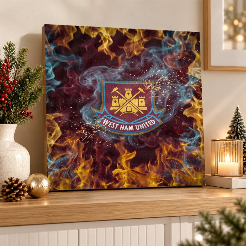 West Ham United Fußball Diamond Painting Kit 5D Vollbohrer DIY Diamantmosaik Wandkunst Heimdekoration